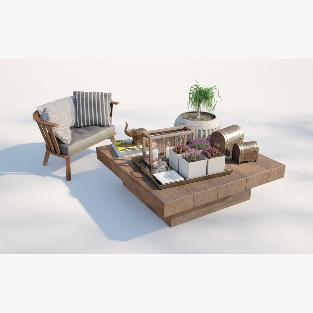 Garden Living Room Set 3D 모델 