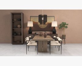 Elegant Dining Room Set 3D 모델 
