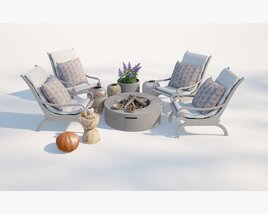 Modern Outdoor Lounge Set 3D 모델 