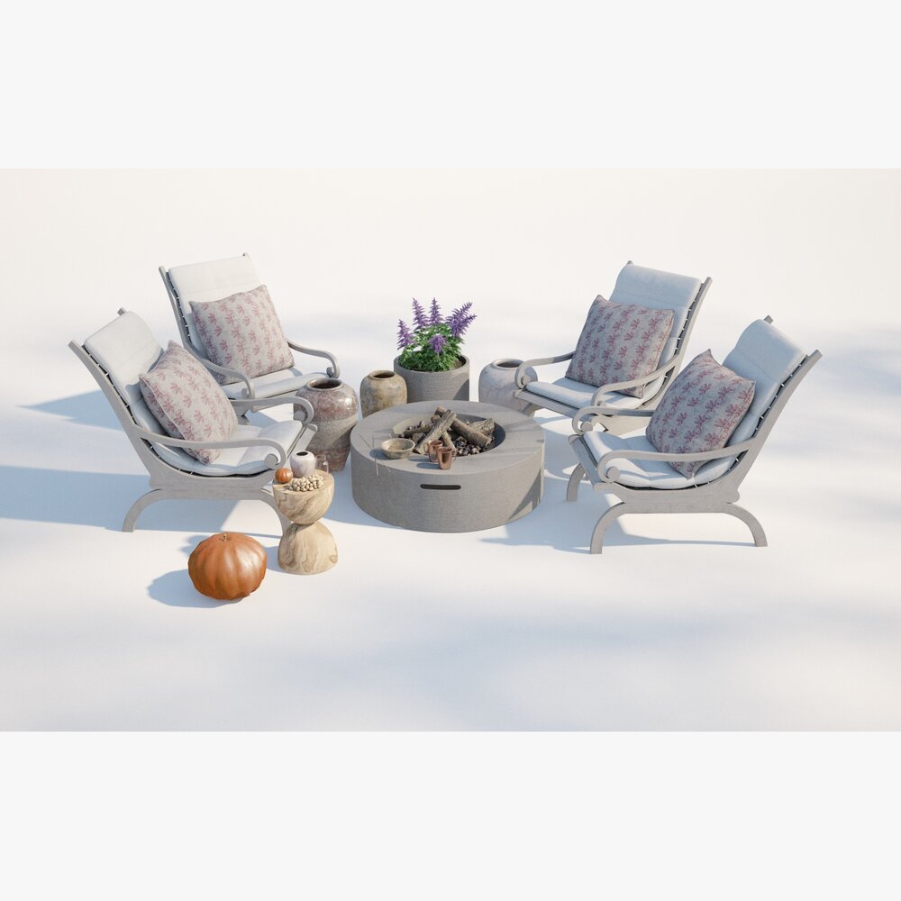 Modern Outdoor Lounge Set 3D модель