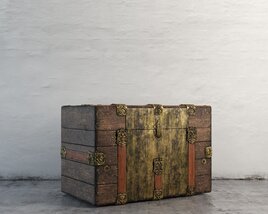 Antique Wooden Chest 3Dモデル