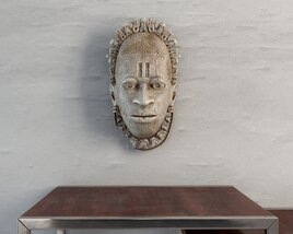 African Tribal Bone Mask Wall Decor 3D模型