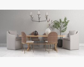 Elegant Dining Room Setup Modello 3D