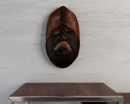 African Tribal Mask Wall Decor 3D модель