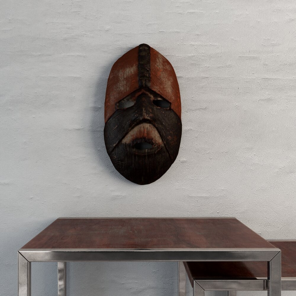 African Tribal Mask Wall Decor Modèle 3D