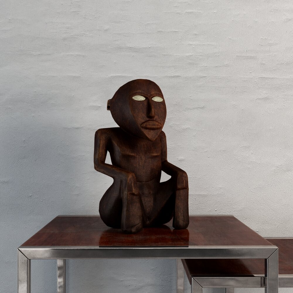 Wooden Tribal Figurine Modèle 3D