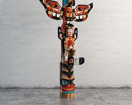Colorful Totem Pole Modelo 3d