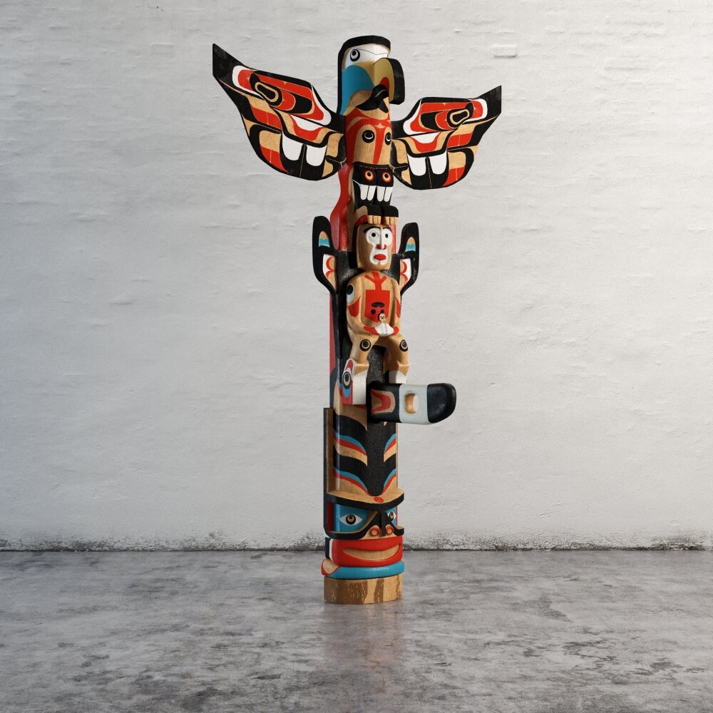 Colorful Totem Pole Modelo 3D