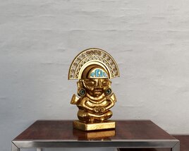 Golden Incan Statue Modello 3D
