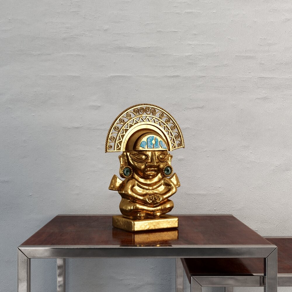 Golden Incan Statue Modèle 3d