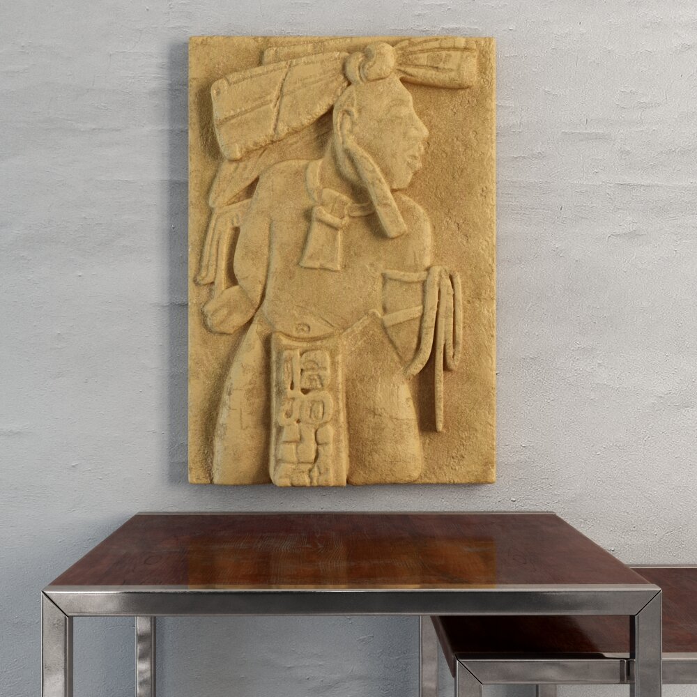 Mayan Bas-Relief Artwork Modello 3D
