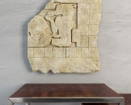 Mayan Stone Wall Sculpture 3D model