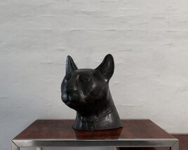 Ancient Egyptian Black Cat Bust Sculpture 3D модель