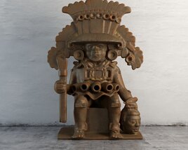 Aztec Warrior Statue Modelo 3d
