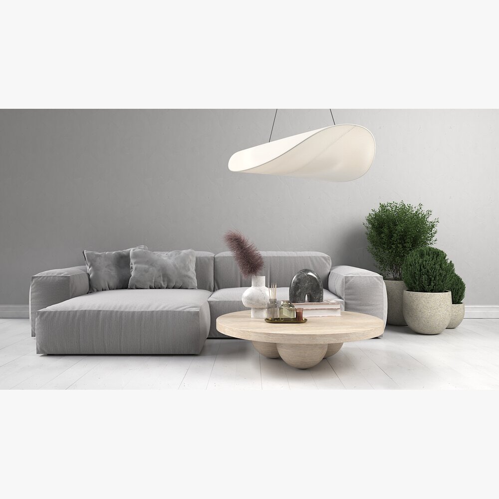 Modern Living Room Interior Modèle 3D