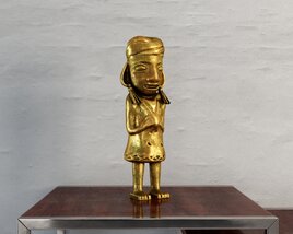 Golden Figurine Statue 3D 모델 