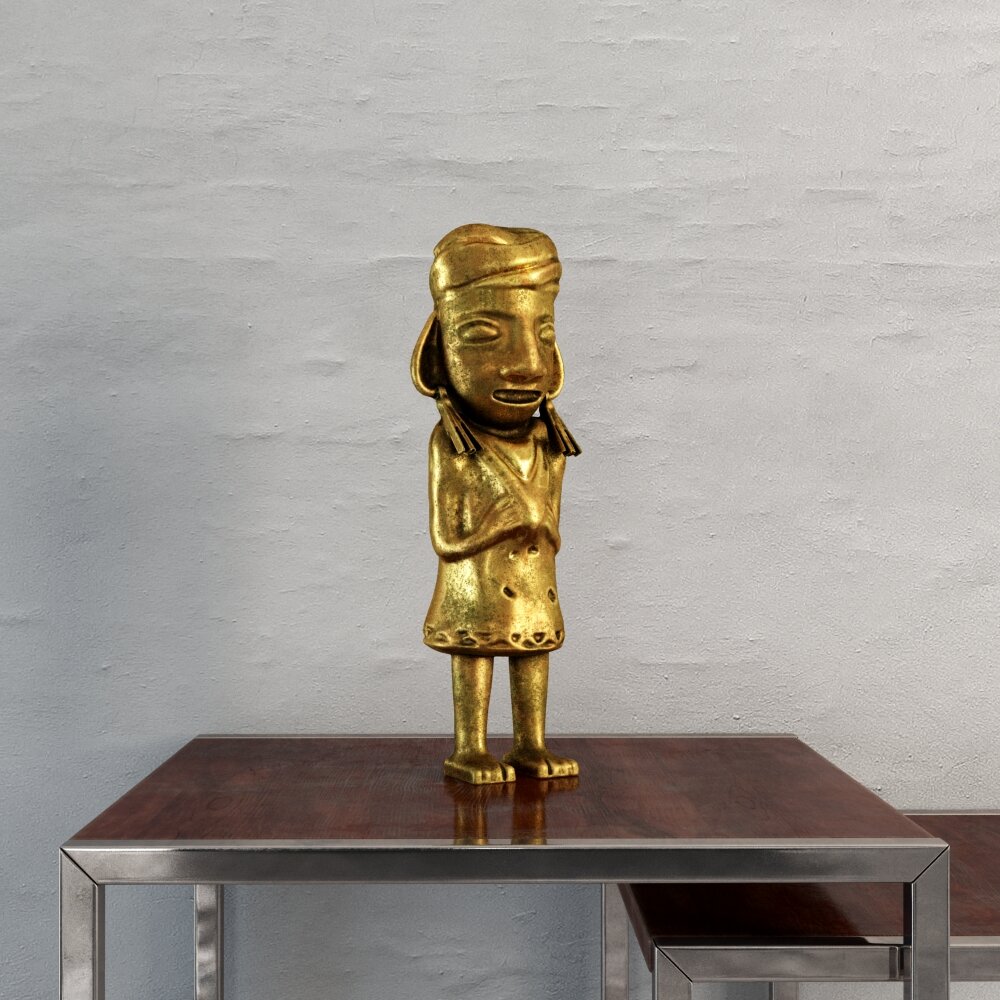 Golden Figurine Statue 3D model