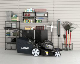 Garage Storage and Lawn Equipment 3D-Modell