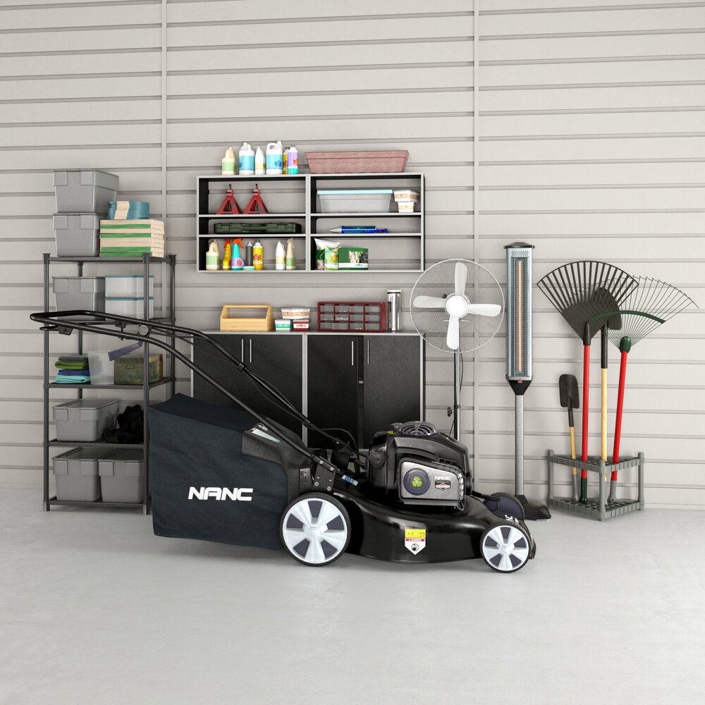 Garage Storage and Lawn Equipment 3D-Modell
