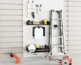 Organized Garage Tools and Equipment Modello 3D