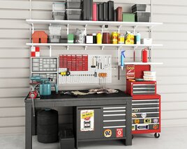 Organized Garage Workstation 02 Modello 3D