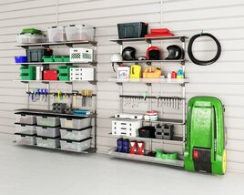 Organized Garage Storage System 3D 모델 