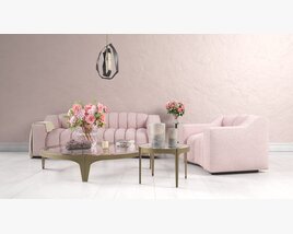 Elegant Living Room Set Modello 3D