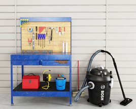 Organized Tool Bench and Vacuum Cleaner Modelo 3d