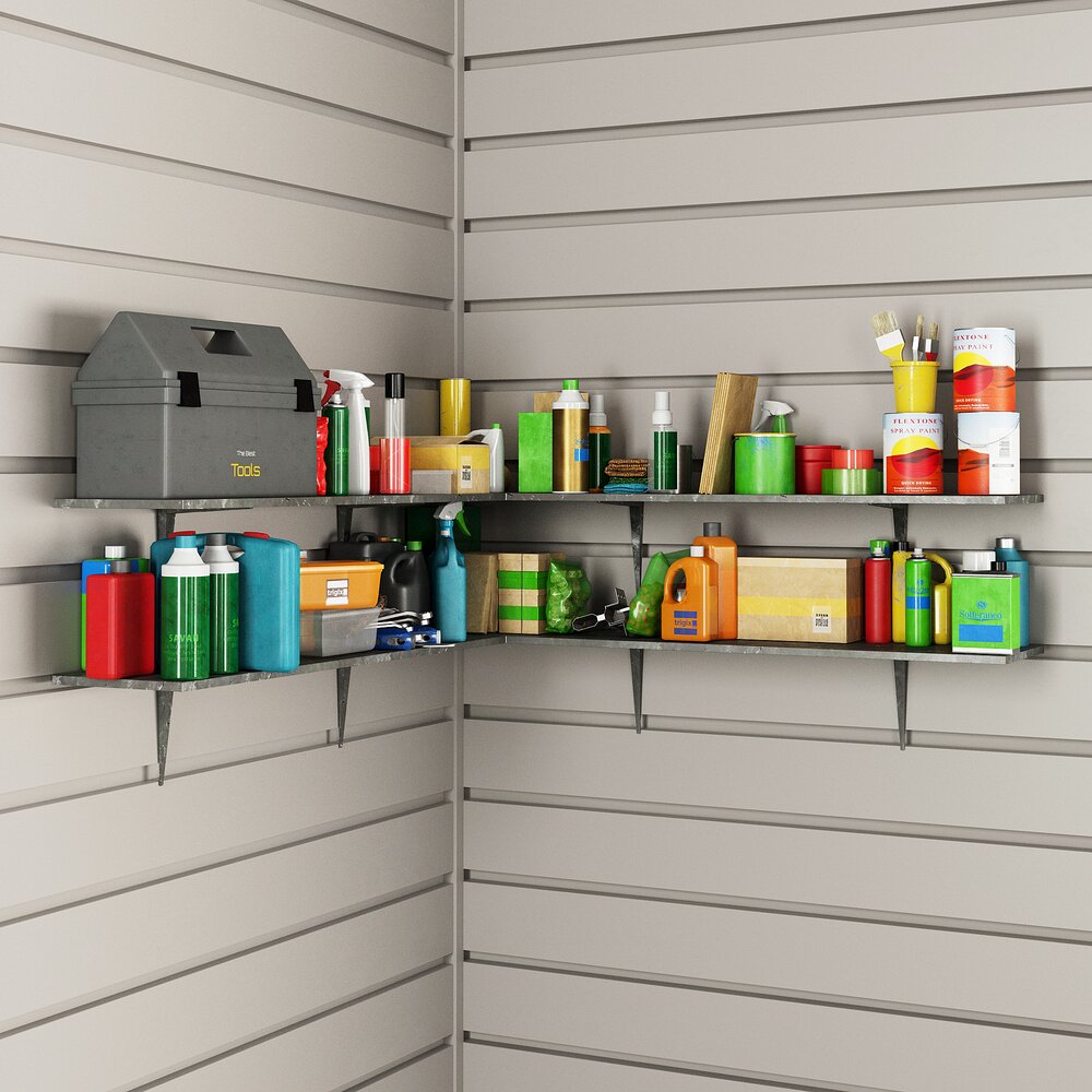 Assorted Garage Storage Shelves 3D-Modell