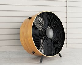 Modern Wooden Barrel Fan Modelo 3d