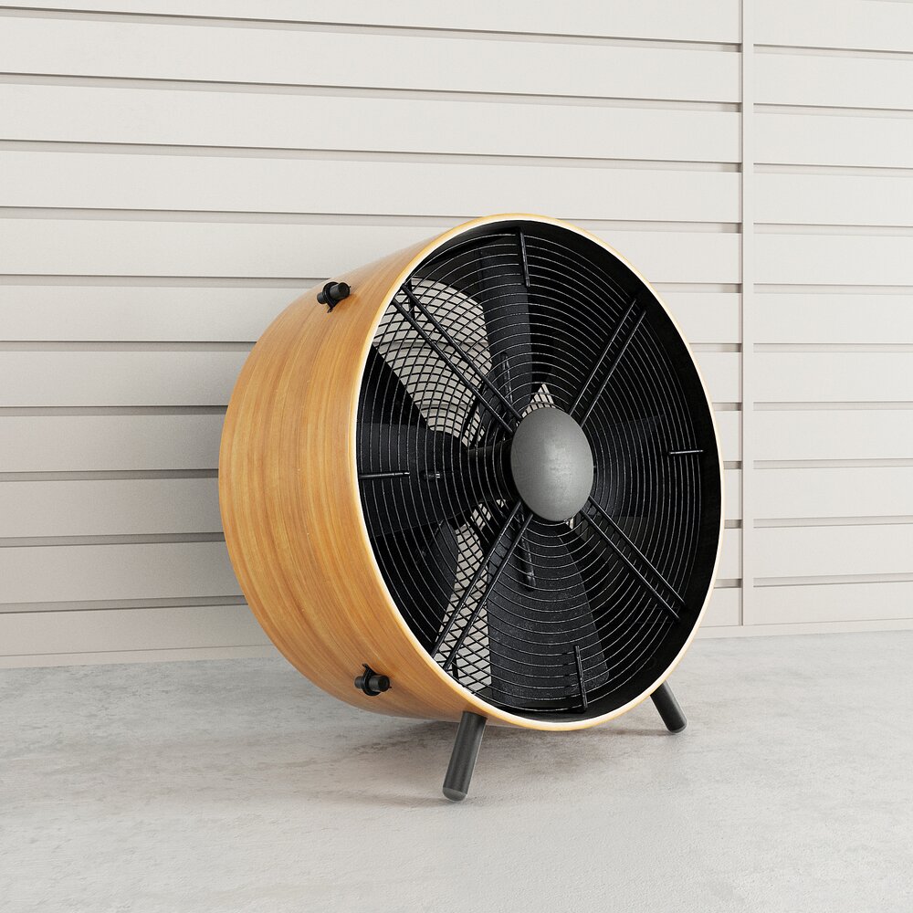 Modern Wooden Barrel Fan 3D модель