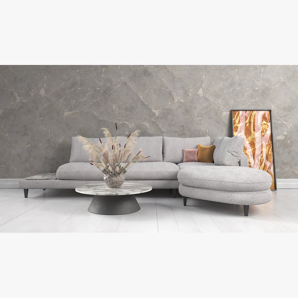 Contemporary Living Room Furniture Set 3D model