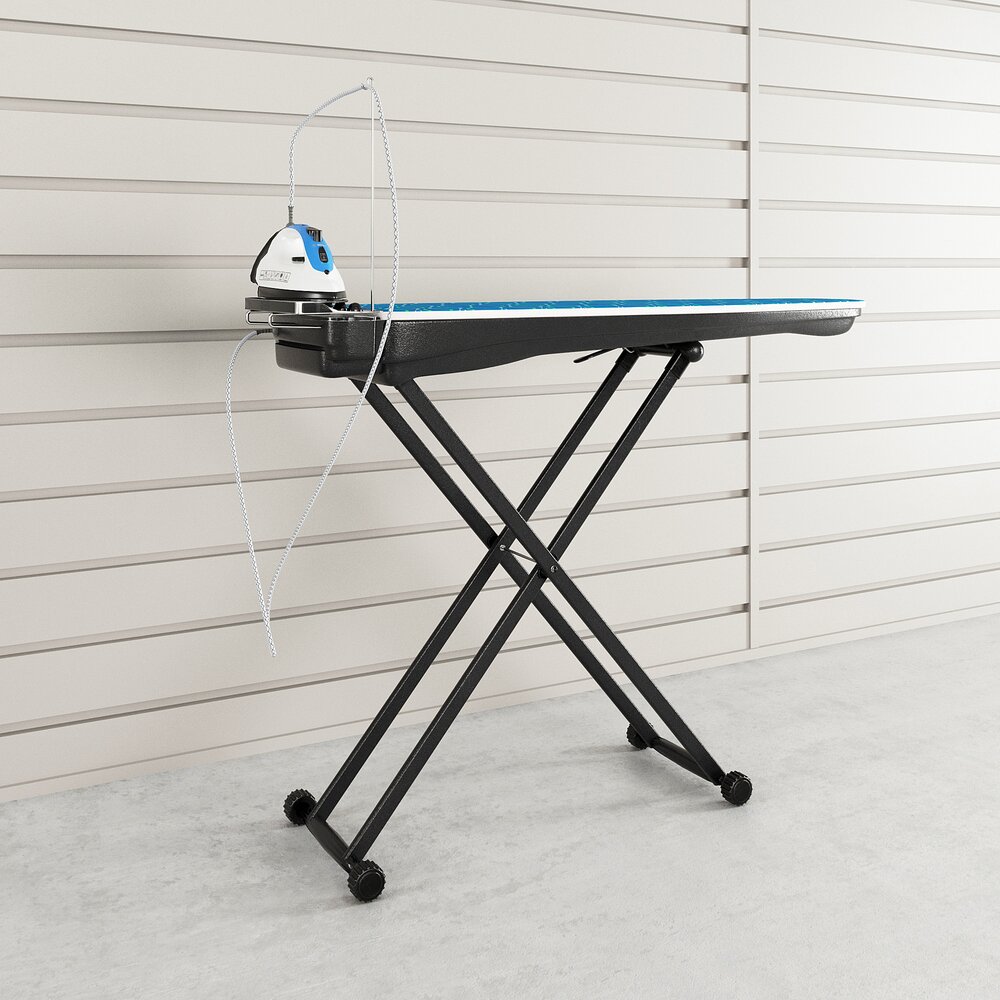 Ironing Board with Iron 3D model