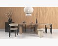 Modern Minimalist Dining Room Set 3D-Modell