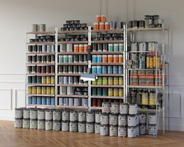 Paint Cans Store Display Modelo 3d