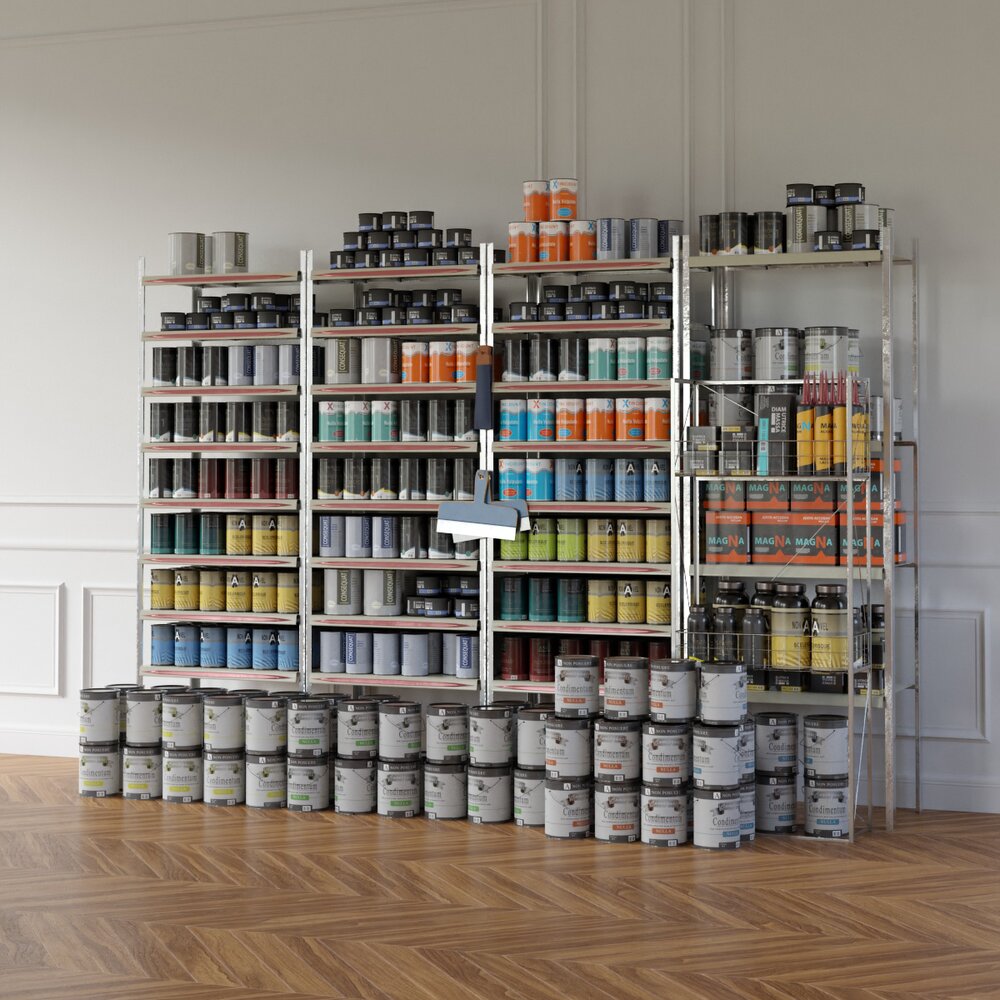 Paint Cans Store Display Modello 3D