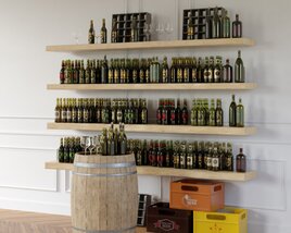 Wine and Oil Shelf Display 3D-Modell