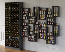 Wine Rack Display Shelves 3D 모델 