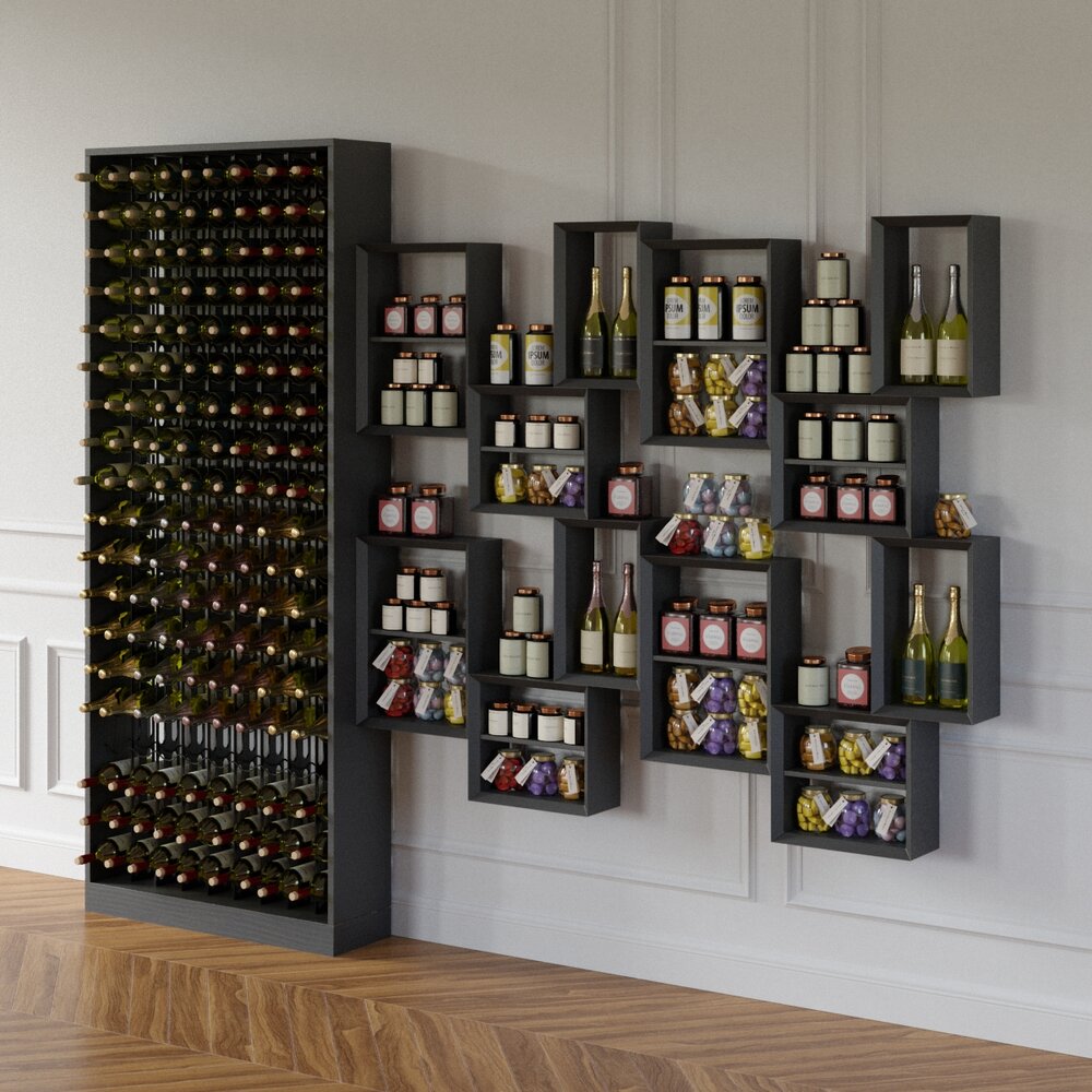 Wine Rack Display Shelves Modelo 3d