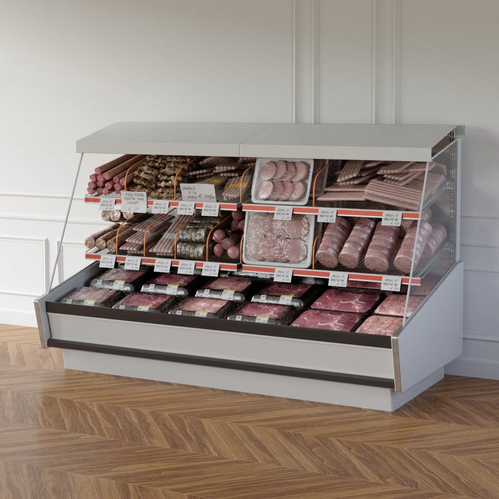 Supermarket Meat Display Case 3D 모델 