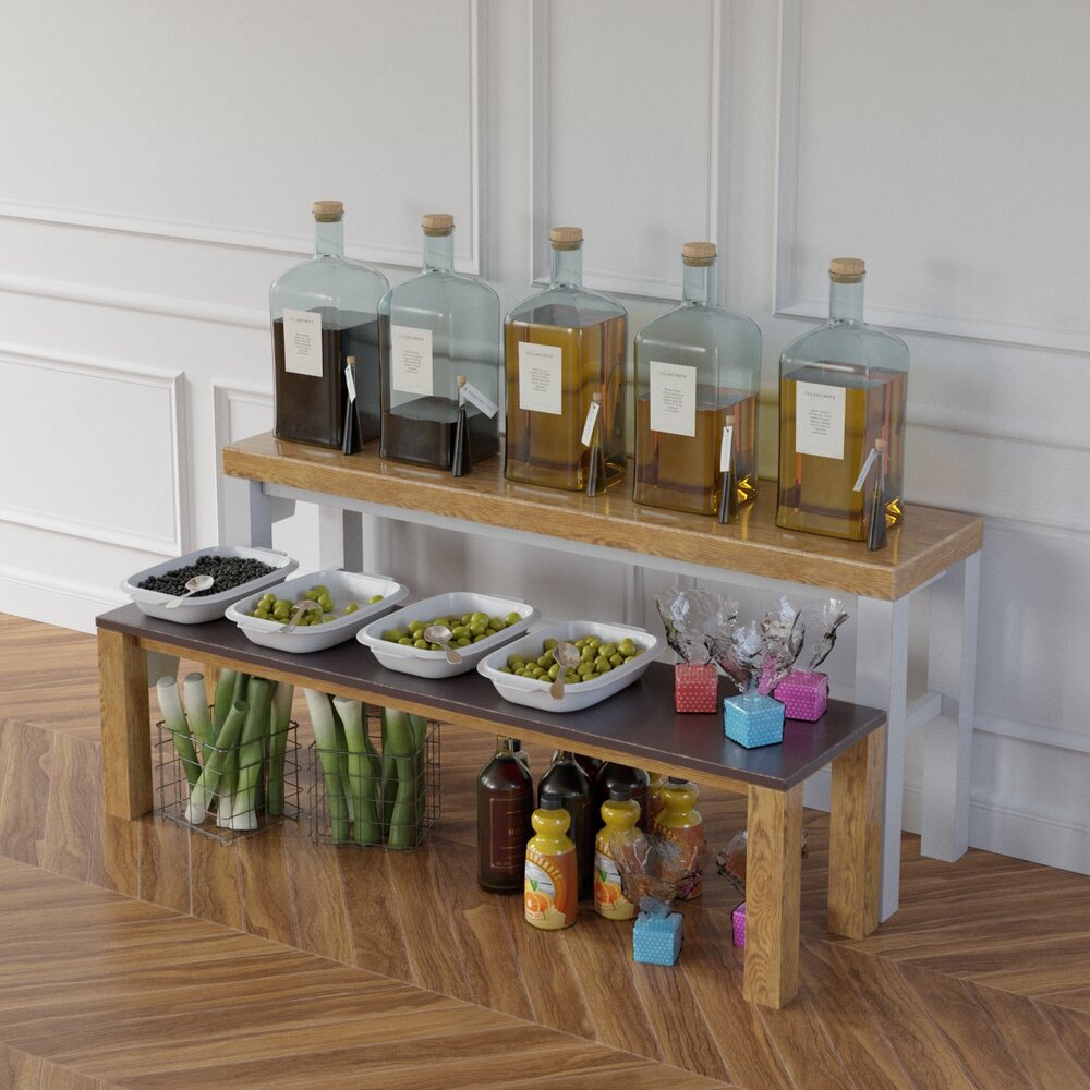 Olive Oils and Vinegars Store Display 3D модель