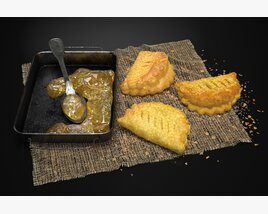 Traditional Curry Puffs with Dip Modelo 3d