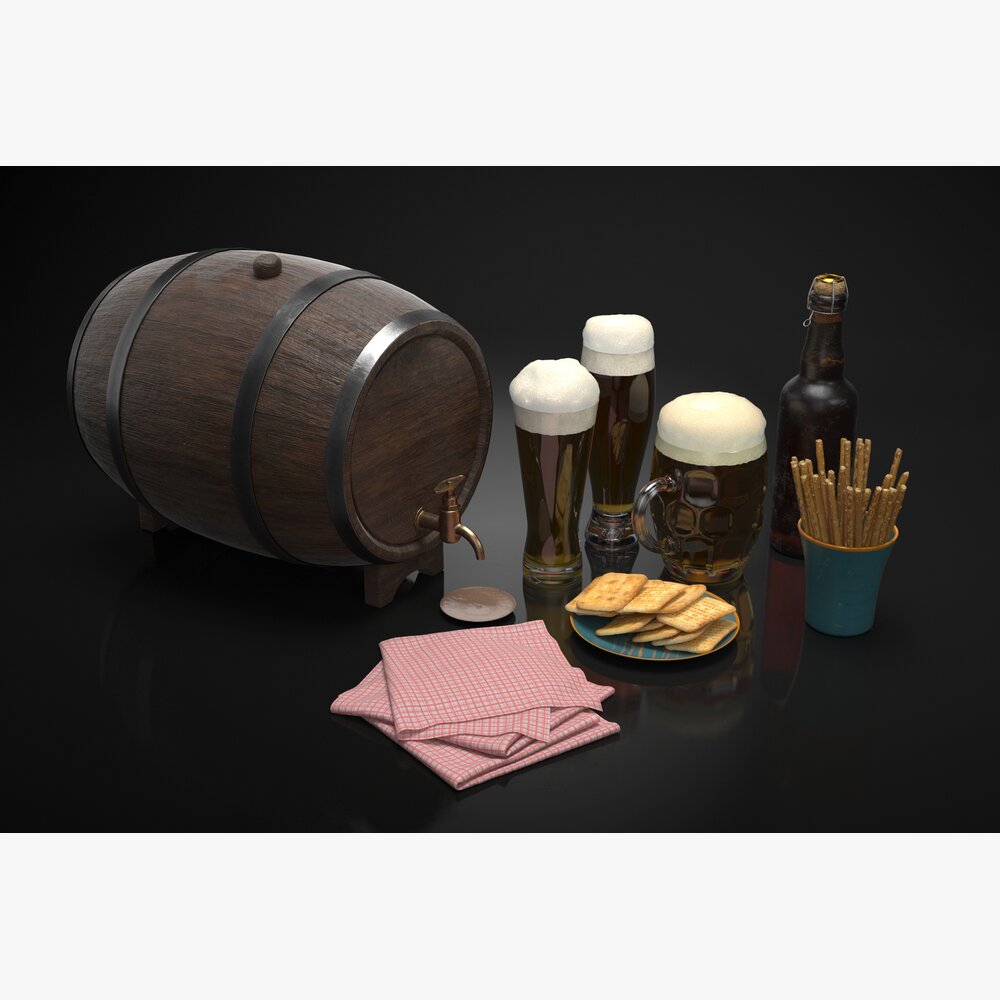 Home Brew and Snacks Set 3D model
