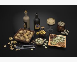 Assorted Nuts and Beer 3D model