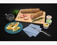 Gourmet Sausage and Condiments Set 3D-Modell