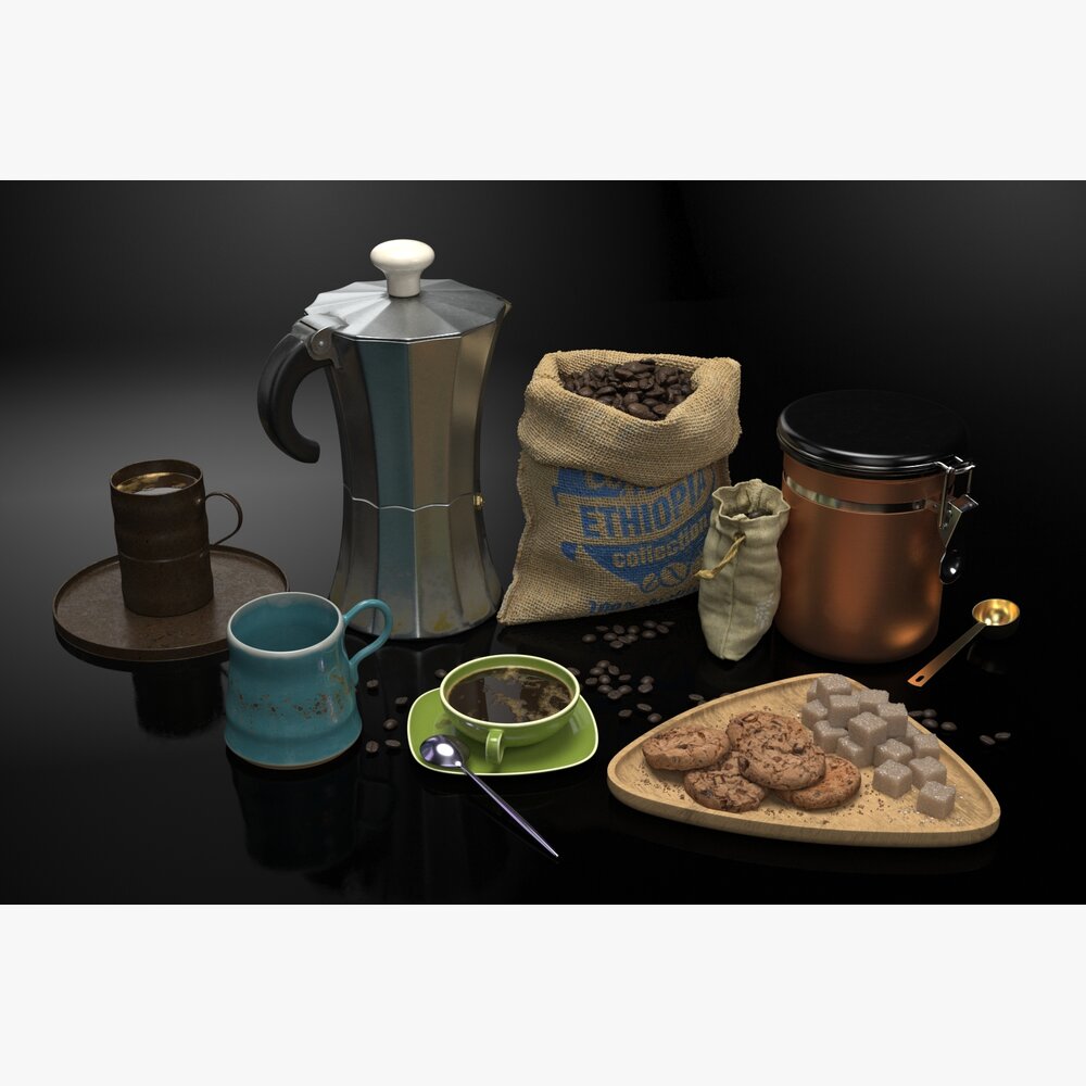 Coffee Making Essentials 3D 모델 