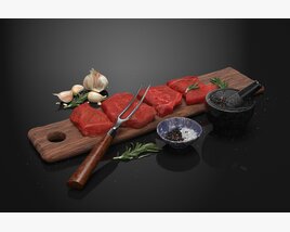 Gourmet Steak Preparation 3D 모델 