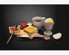 Classic Breakfast Set 02 3D-Modell
