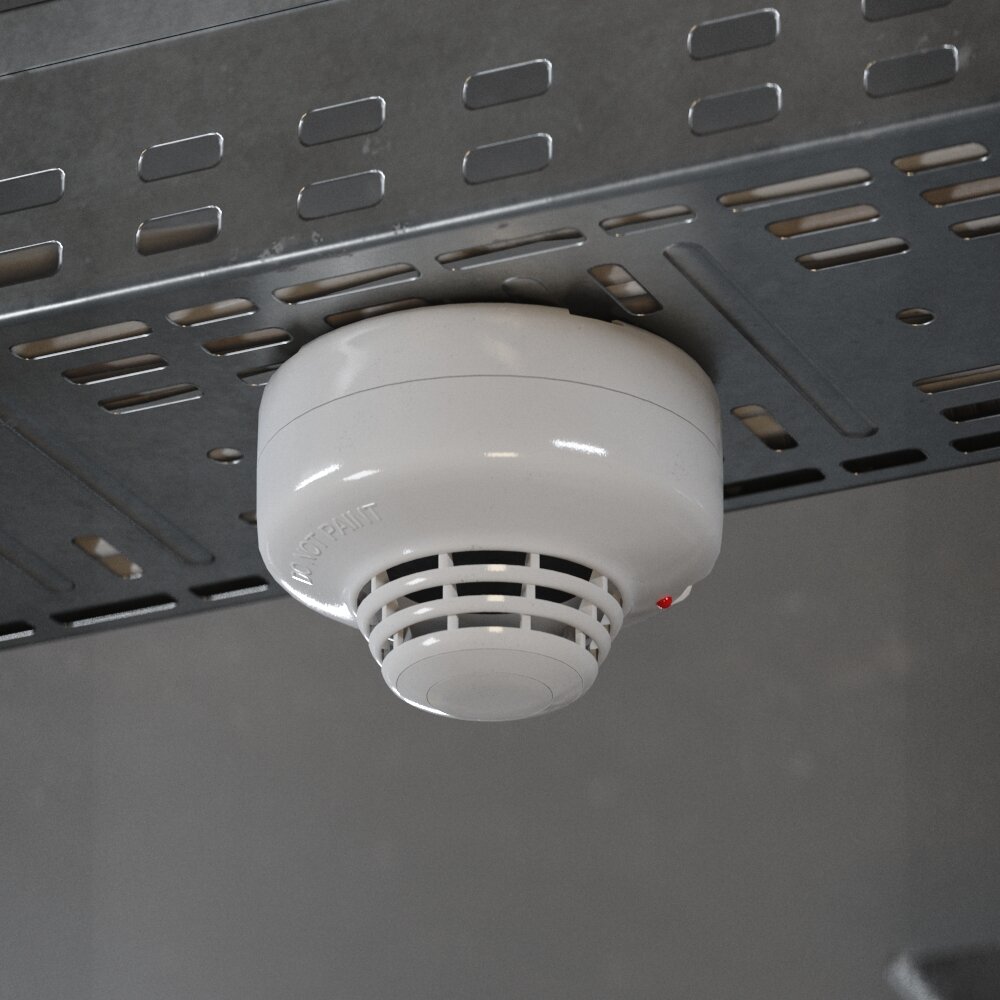 Ceiling-Mounted Smoke Detector 3D 모델 