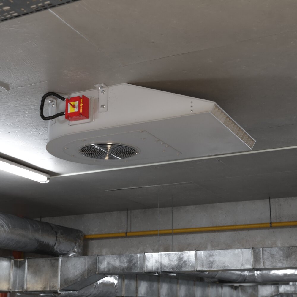 Ceiling Mounted Fire Sprinkler System 3Dモデル